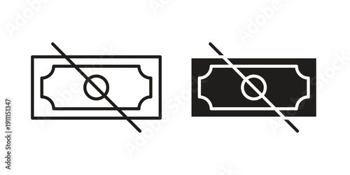 No money icon. Vector Isolated Illustration for web design.