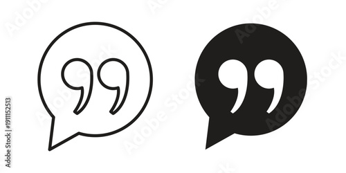 Quote Mark icon. Vector Isolated Illustration for web design.