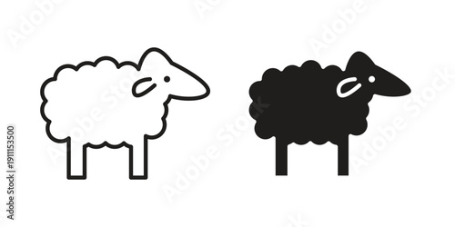 Sheep icon. Vector Isolated Illustration for web design.