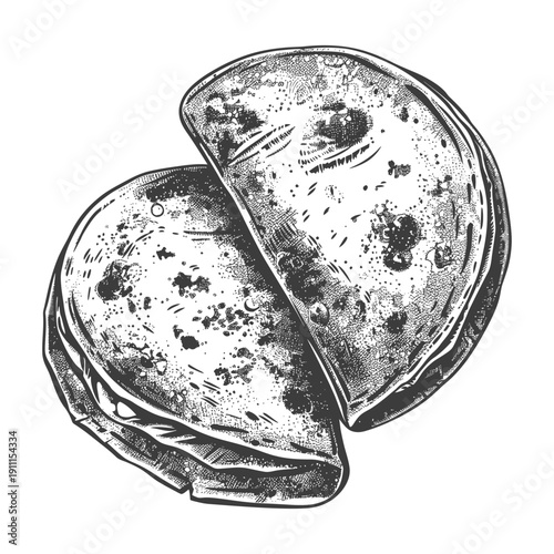 Two Folded Tortilla Wraps Prepared For A Delicious Meal