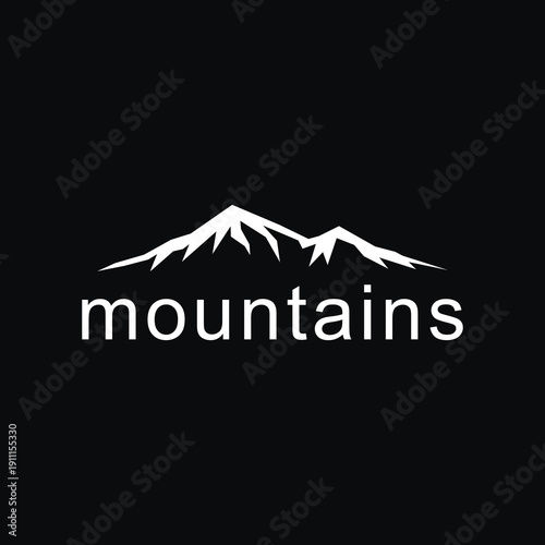 Mountain Summit Peak Hill Rock with Adventure Outdoor logo design