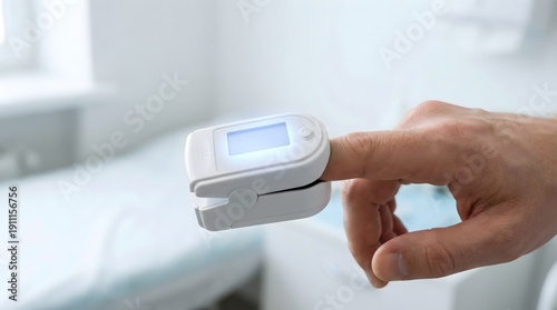 Finger Pulse Oximeter Measuring Blood Oxygen Level