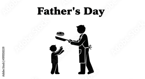 Father prepares a cake for his son on a special day at home with love and care.