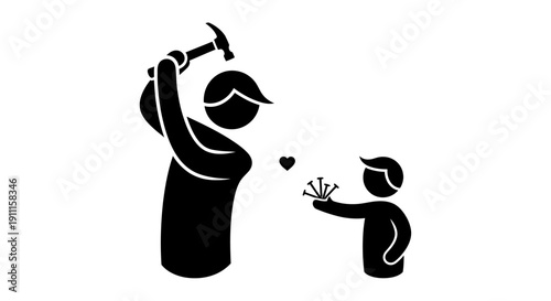 Mother shaping jewelry with hammer for her child as a thoughtful gift in a loving gesture yr (28)