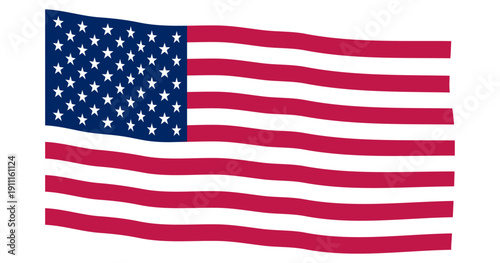 National flag of the United States of America. Wavy flag template. Vector. Close-up. National holiday, Independence Day, USA Day.