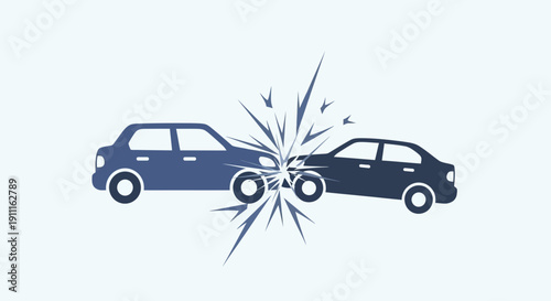 Car accident illustration collision of two vehicles isolated vector design