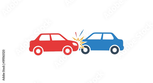 Car accident illustration vector image of vehicle collision isolated on white