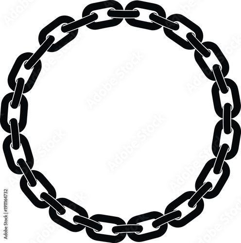 Black chain circle border links