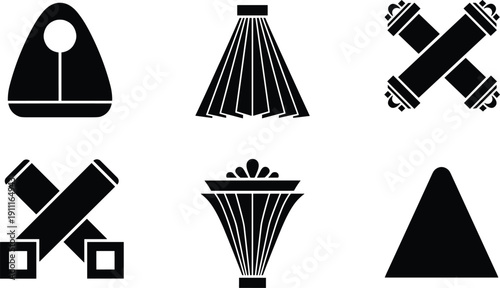 Black and white geometric shapes abstract symbols