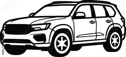 Vector illustration of a modern SUV viewed from the side on a white background