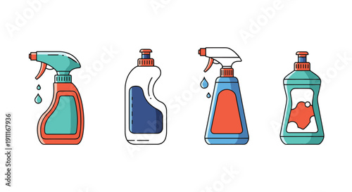 Sink Cleaner Line color outline design
