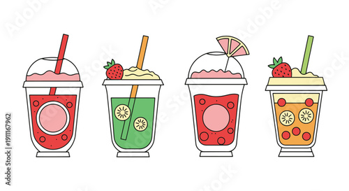 Smoothie Line art graphic illustration