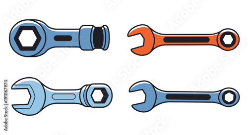 Socket Wrench Line color art simple design