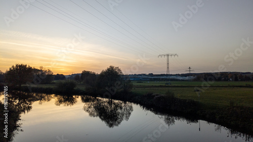 Abendstimmung über dem Fluss Zschopau
