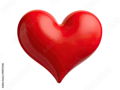 A bright red heart shaped balloon floating on a white background, perfect for Valentine's Day or any romantic occasion