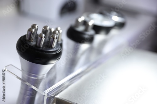 Картината върху платно Heads of radio frequency machine indoors, closeup