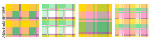 Fotografía Picnic Tablecloth Plaid, Tartan Seamless Pattern Vector Set