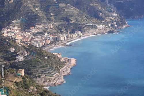 aerial view of maiori, amalfi coast, italy