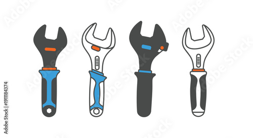 Torque Wrench Line art colorful