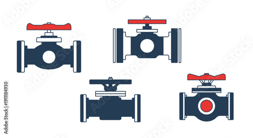 Stop Valve Line art vibrant color