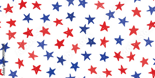 Stars grunge. Independence Day USA. Presidents day. Hand drawn illustration.	
