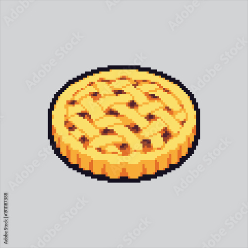 Pixel art illustration Apple Pie. Pixelated Pie Cake. Apple Pie Cake Icon pixelated for the pixel art game and icon for website and video game. old school retro.