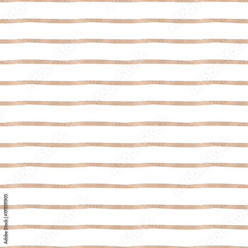 Seamless striped pattern. Light brown watercolor stripes. A simple and straightforward print for pillows, tablecloths, and other fabrics. Contemporary style	
