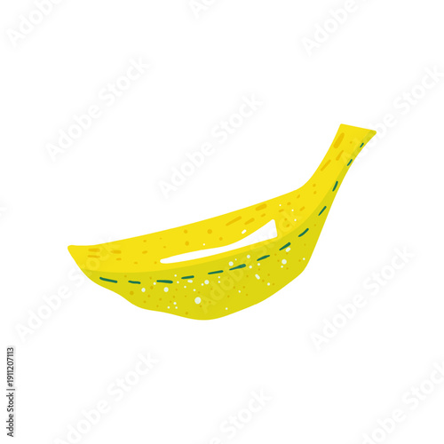 Abstract Banana Fruit Illustration Modern Minimalist Design Yellow