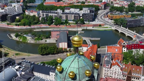 Tower's Perspective: Aerial Reveal of Odra River and University Bridge