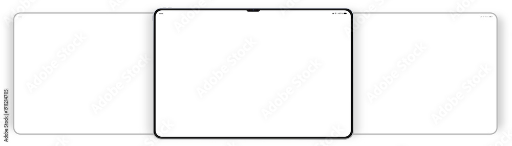 Obraz premium Tablet Computer Landscape - for App Display - Mockup for Presentation - 1x3 Screens - center