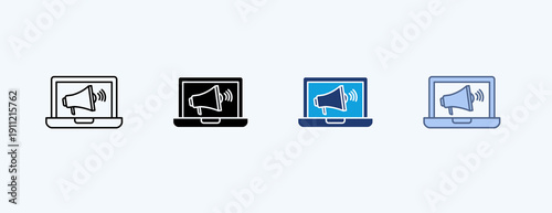 Digital Campaign Multiple Icon Illustration Vector