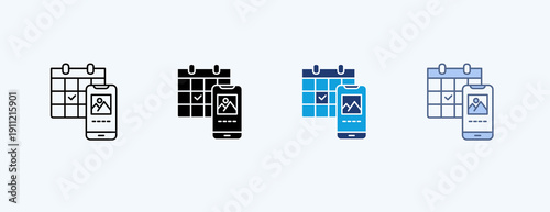 Content Calendar Multiple Icon Illustration Vector