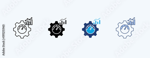 Performance Tracking Multiple Icon Illustration Vector