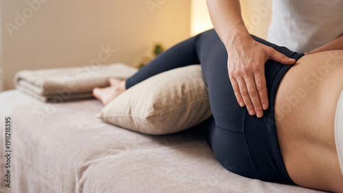 Pregnant Woman Receiving Sciatica Relief Through Piriformis Muscle Pressing Technique