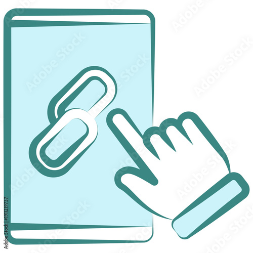 Link Hand Drawn Dual Tone Color Icon, Mini Illustration For Modern Concept, Ui, Ux Web And App Development. Related To Seo And Online Marketing.