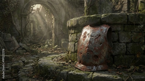 Rusted Knight Breastplate in Ancient Ruins