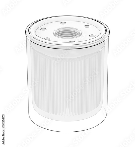Wallpaper Mural Sketch of automotive oil filter on white background Torontodigital.ca