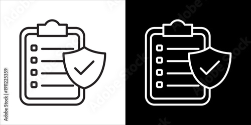 Insurance Coverage Icon Sheet Black And White