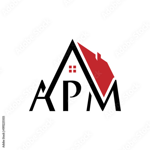 initial letter APM real estate logo monogram