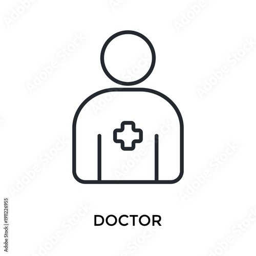 Doctor Icon Outline Style. Vector Illustration For Graphic Design