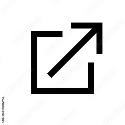 External Link Icon with Square and Arrow, pointing. External link symbol vector icon. Download, share, and load more icons