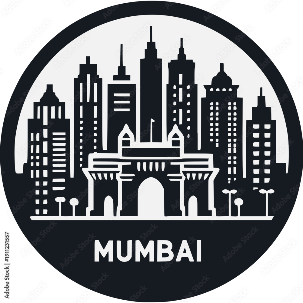 Obraz premium Mumbai Skyline Vector Icon