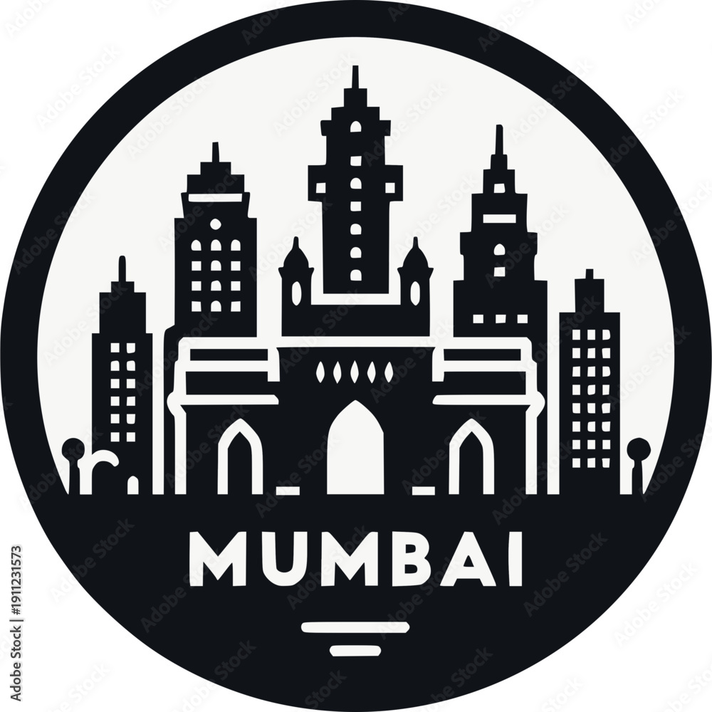 Obraz premium Mumbai Skyline Vector Icon
