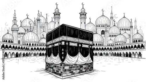 Kaaba in Mecca, Saudi Arabia, a sacred site in Islam.