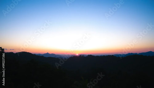 Serene horizon over jungle hills