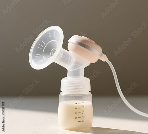 Electric breast pump with clear collection bottle