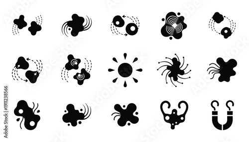 Abstract black and white swirl element for logo or icon graphic design element isolated