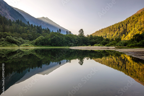 Dawn Reflection at Silver Lake Near Hope British Columbia Canada