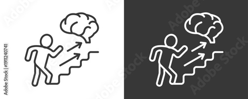 Personal Growth Icon Set Vector Collection Isolated In Black And White
