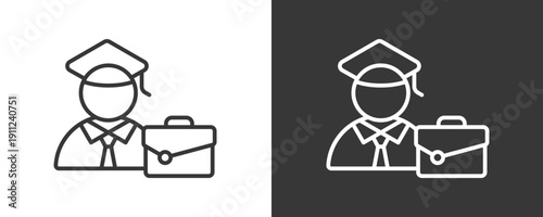 Internship Icon Set Vector Collection Isolated In Black And White